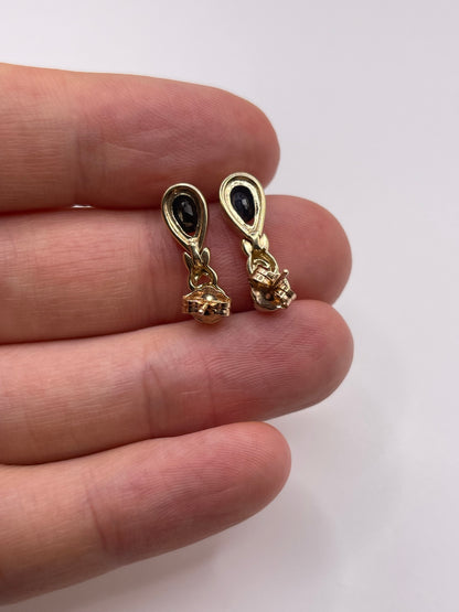 9ct gold sapphire and diamond earrings