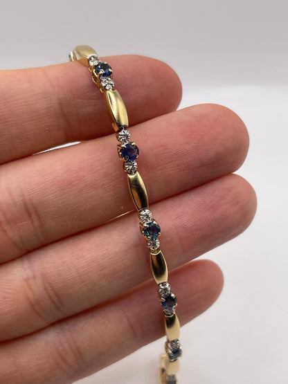 9ct gold sapphire and diamond bracelet