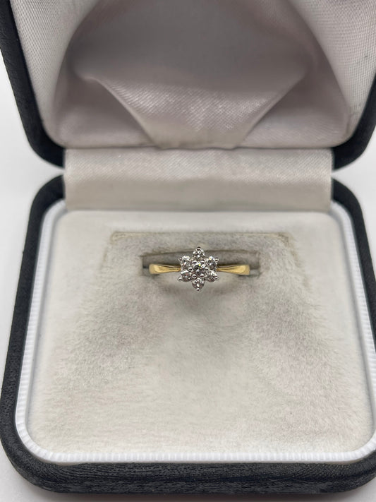 18ct gold diamond cluster ring