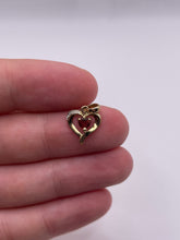 Load image into Gallery viewer, 9ct gold garnet and diamond heart pendant
