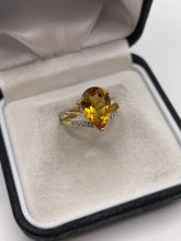 Load image into Gallery viewer, 9ct gold citrine and diamond ring
