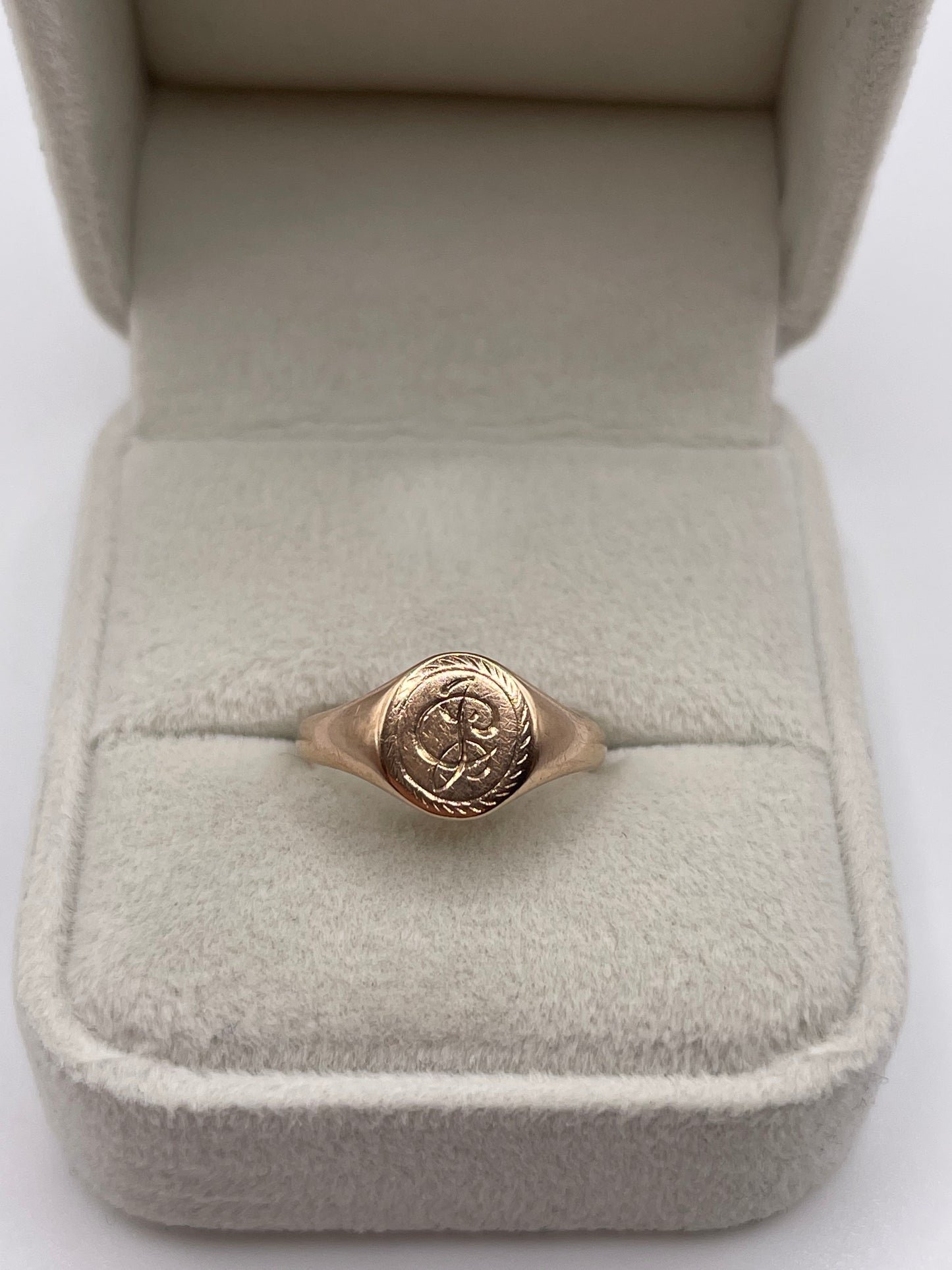 9ct rose gold signet ring