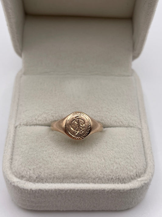 9ct rose gold signet ring