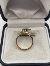 Load image into Gallery viewer, 9ct gold mystic topaz and diamond ring
