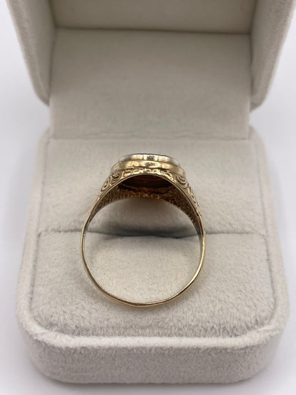 9ct gold diamond signet ring