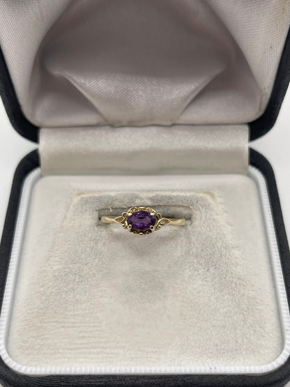 9ct gold amethyst ring
