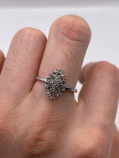9ct white gold diamond cluster ring