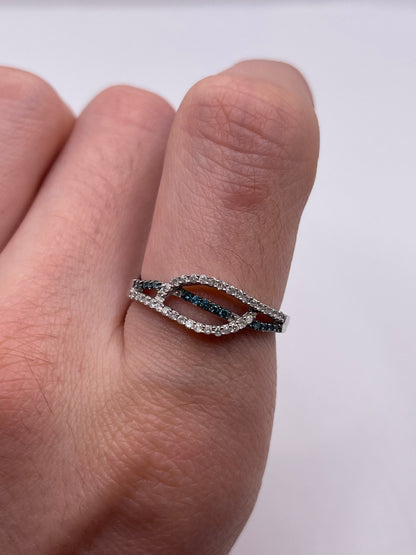 9ct white gold diamond cluster ring