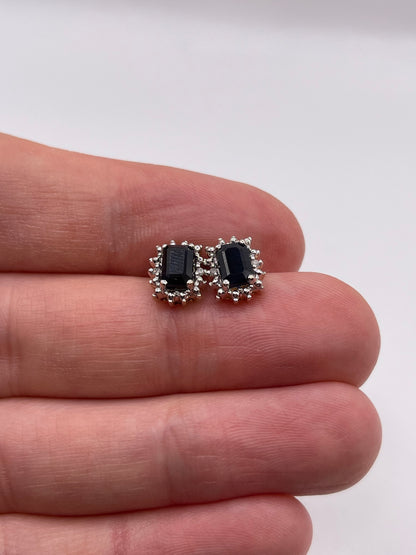 9ct gold sapphire and diamond earrings