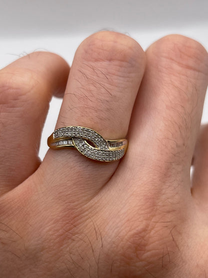 9ct gold diamond cluster ring