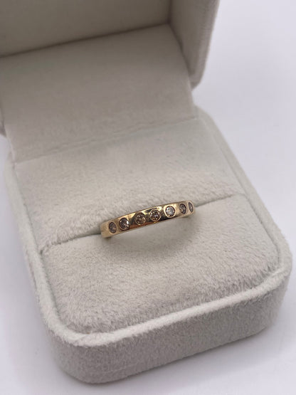 9ct gold cognac diamond ring