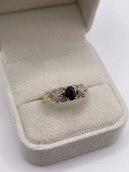 9ct gold sapphire and diamond ring