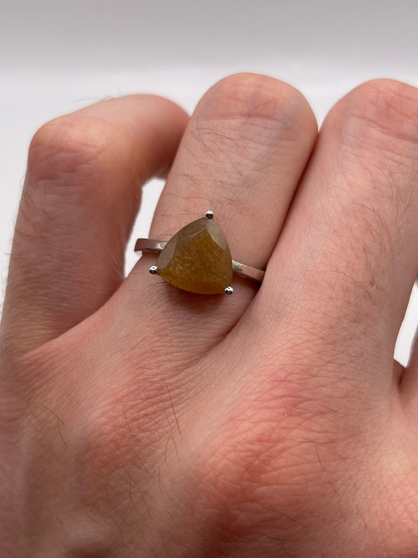 Silver gemstone ring