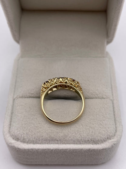 9ct gold ruby and diamond ring