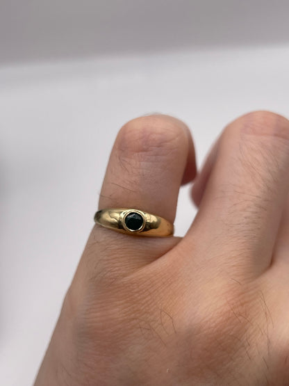 9ct gold green agate gypsy ring