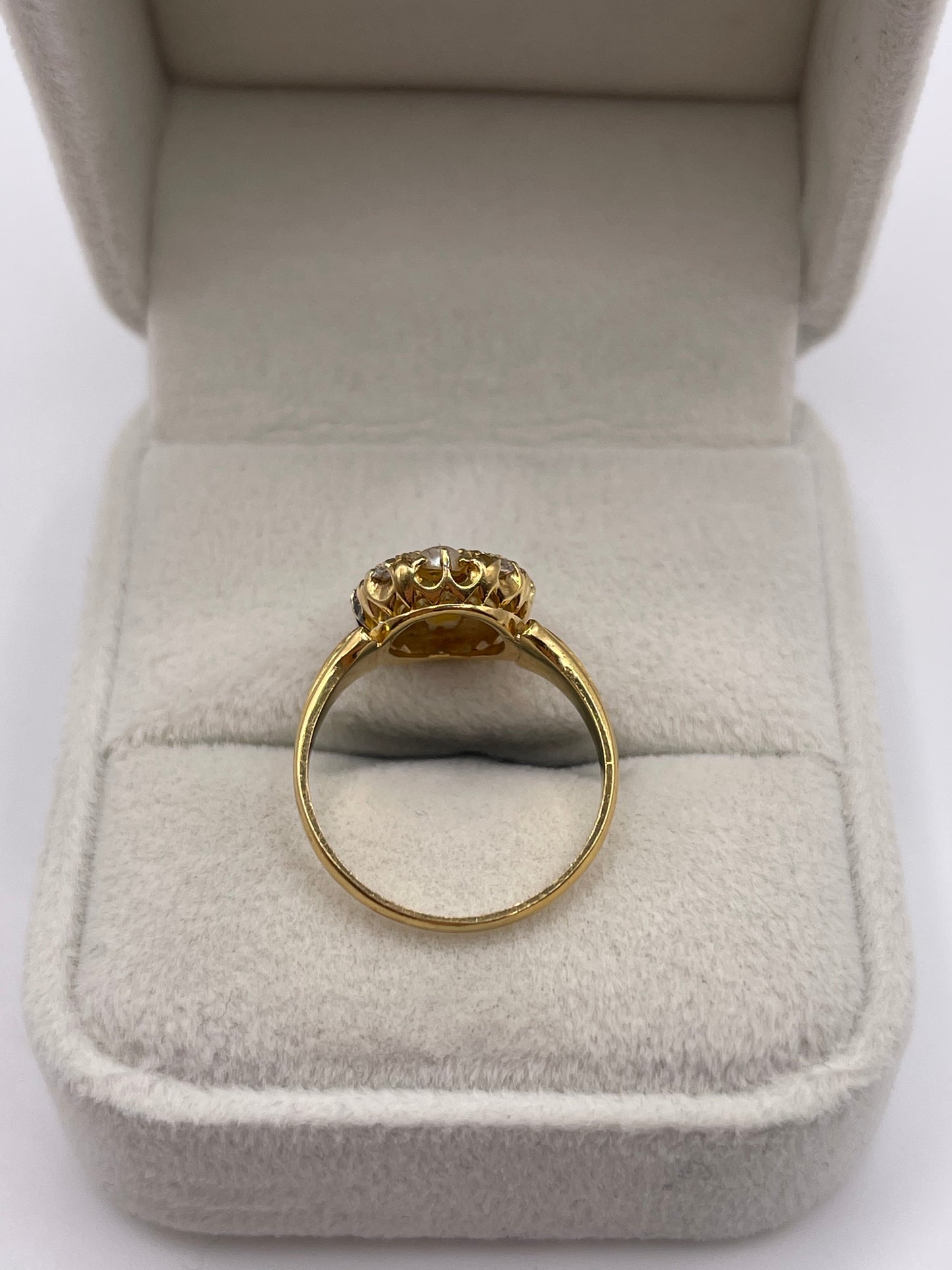 Antique 18ct gold ruby, pearl and diamond ring