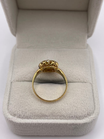 Antique 18ct gold ruby, pearl and diamond ring
