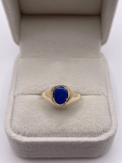 9ct gold lapis signet ring