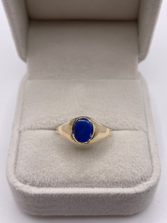 9ct gold lapis signet ring