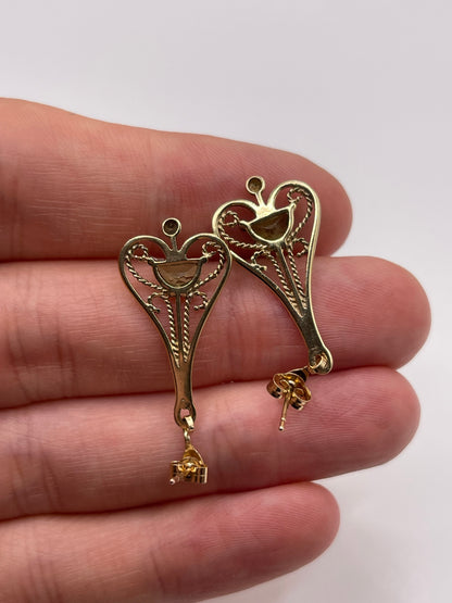 9ct gold quartz earrings