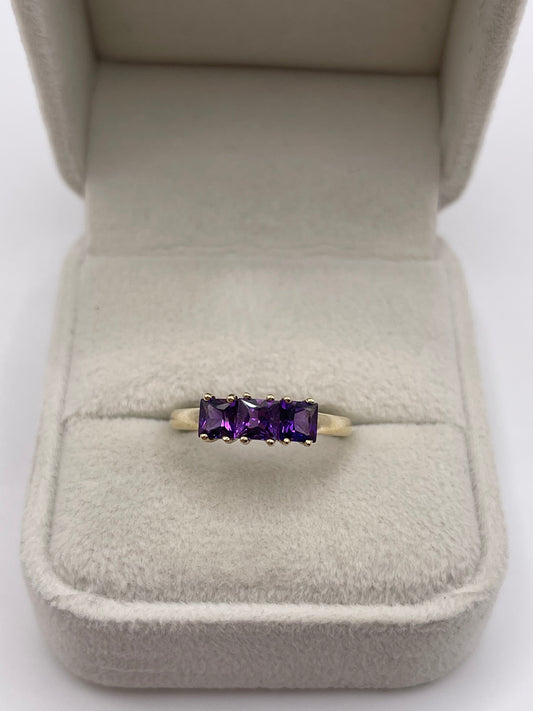 9ct gold amethyst ring