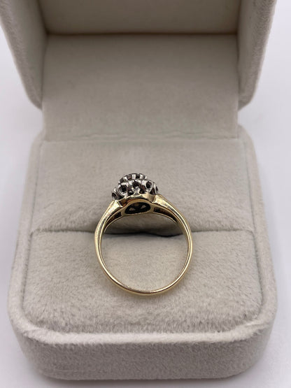 9ct gold diamond cluster ring