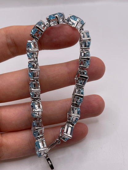 9ct white gold 47.7ct topaz bracelet