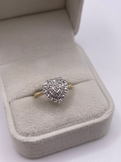 9ct gold diamond cluster ring