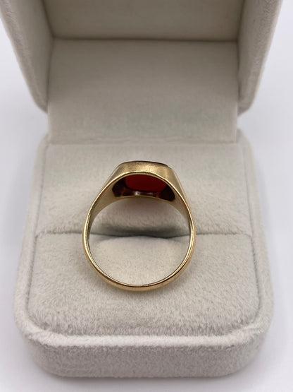 9ct gold carnelian signet ring