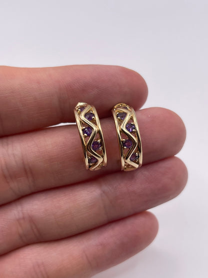 9ct gold amethyst earrings