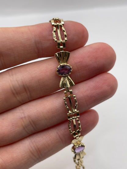 9ct gold amethyst bracelet