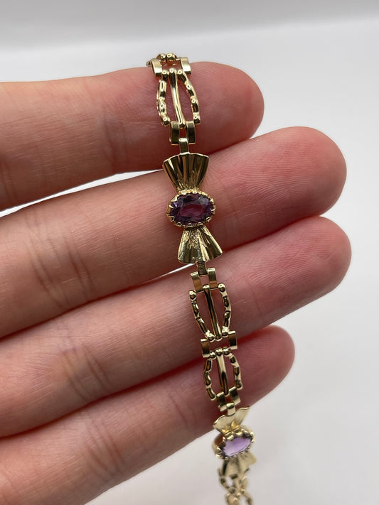 9ct gold amethyst bracelet