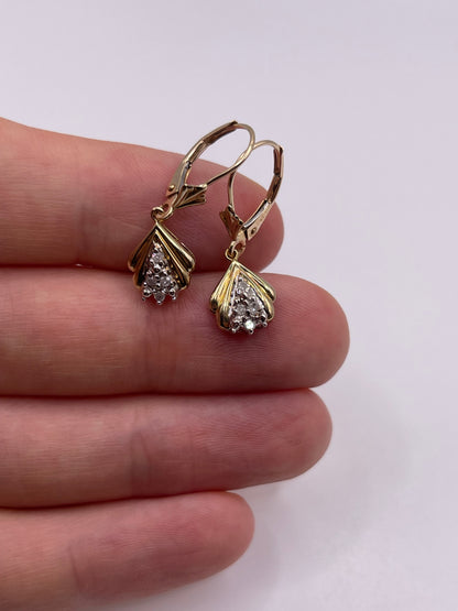 9ct gold diamond earrings