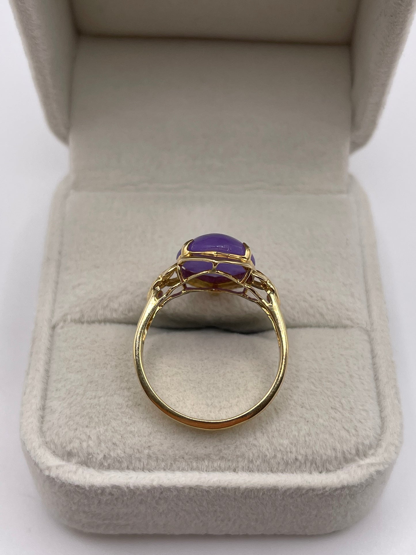 14ct gold jade ring