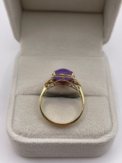 14ct gold jade ring