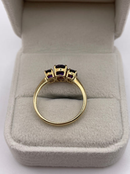 9ct gold amethyst ring