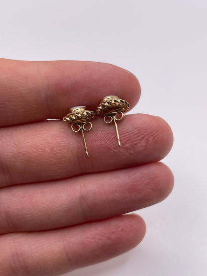 9ct gold opal earrings
