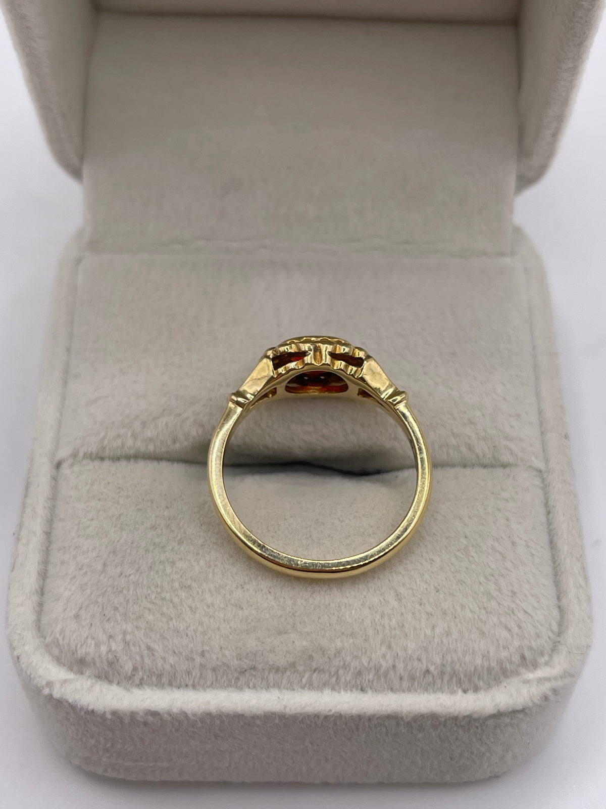 18ct gold fire opal and diamond ring