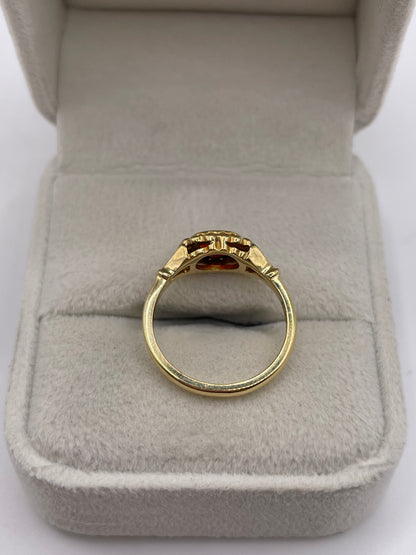 18ct gold fire opal and diamond ring