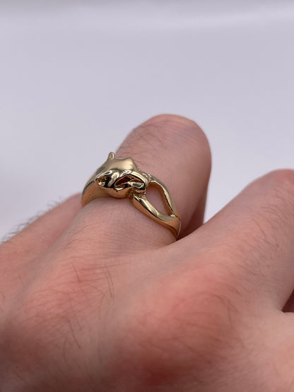9ct gold panther ring