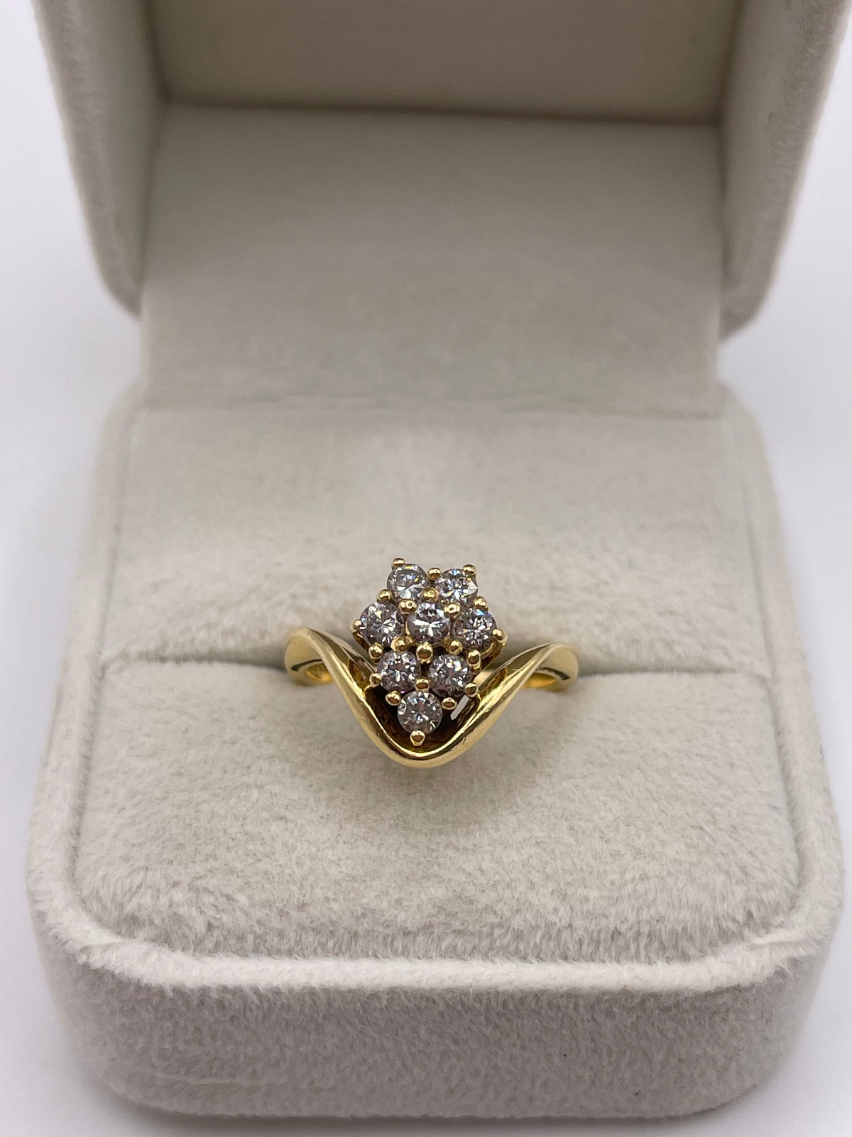 18ct gold diamond cluster ring