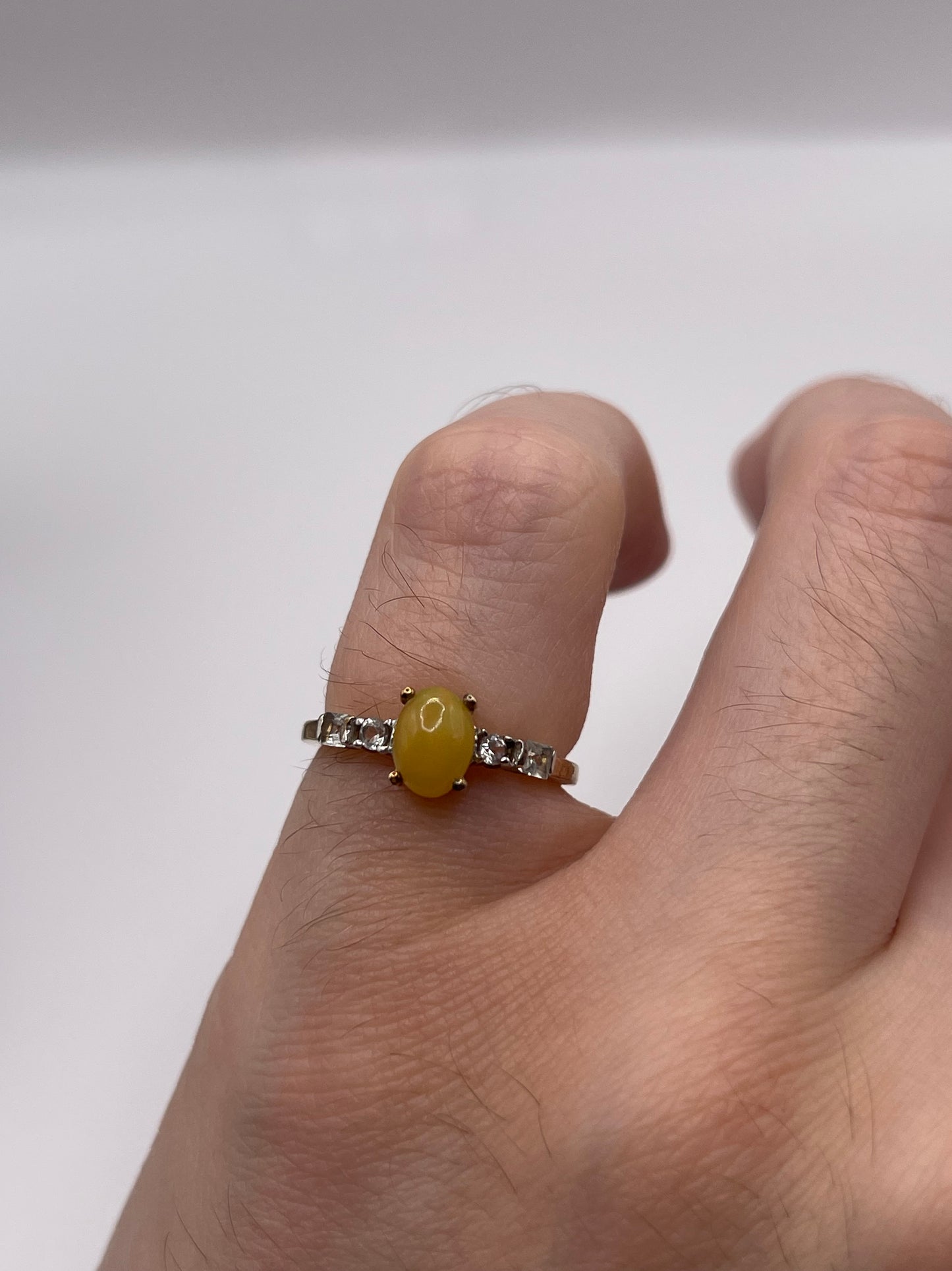9ct gold opal and zircon ring