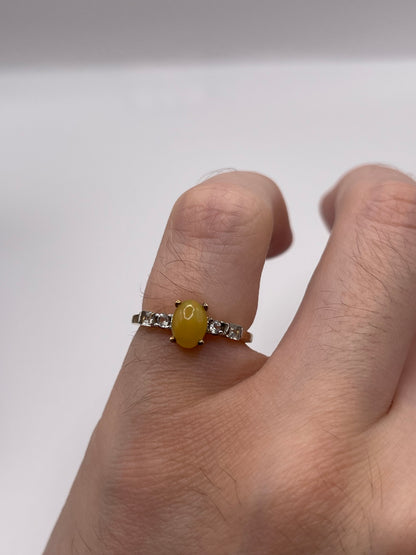 9ct gold opal and zircon ring