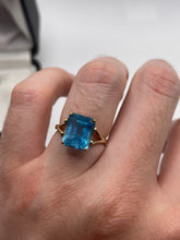 Load image into Gallery viewer, 9ct gold blue topaz and diamond ring
