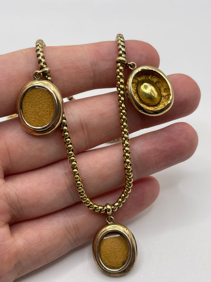 Antique 15ct gold garnet necklace