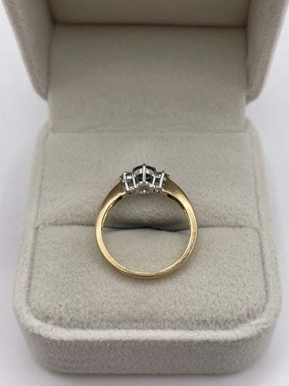 9ct gold sapphire and diamond ring