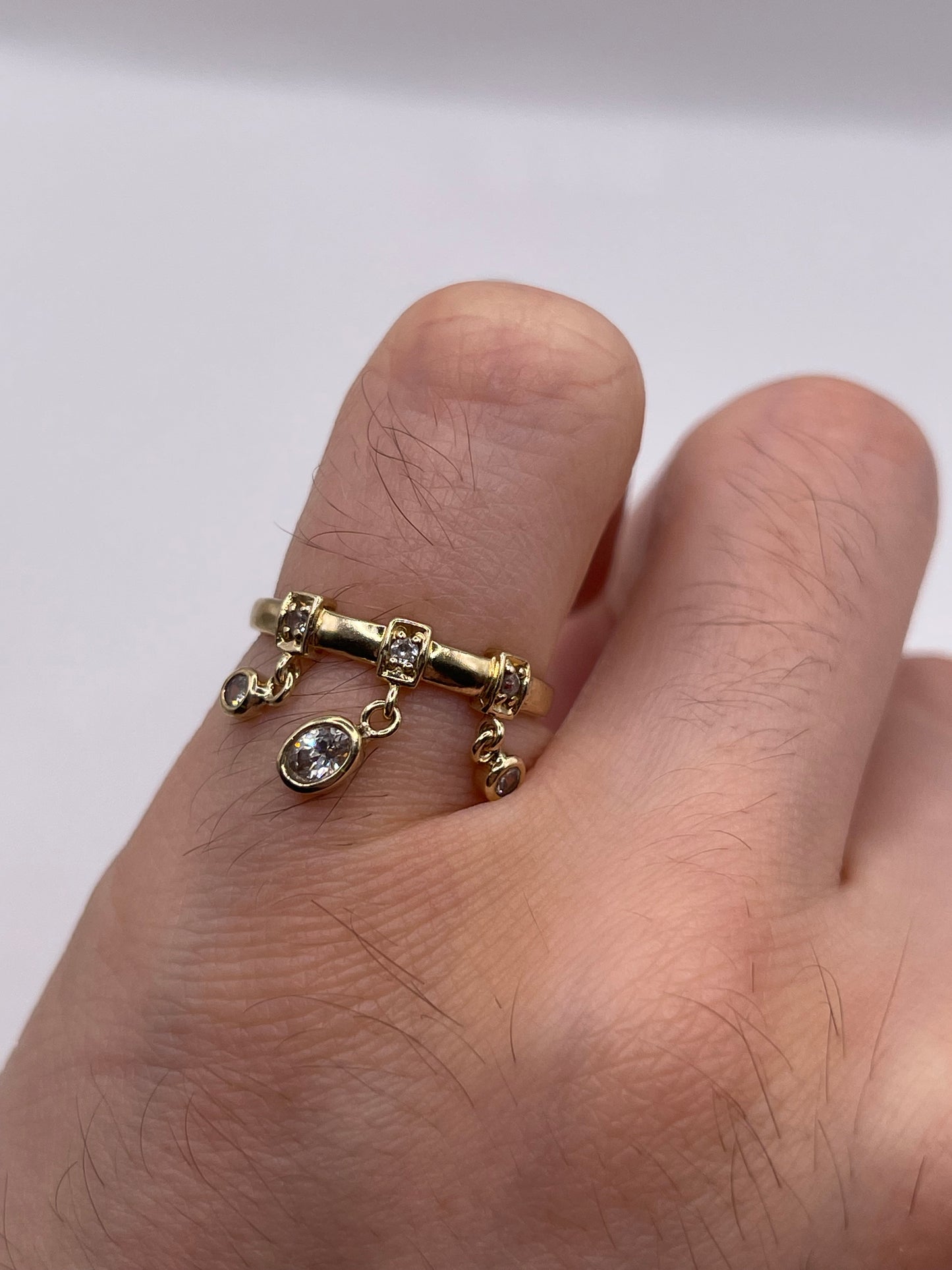 9ct gold cz charm ring
