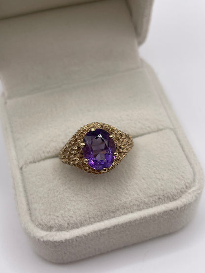 9ct gold amethyst ring