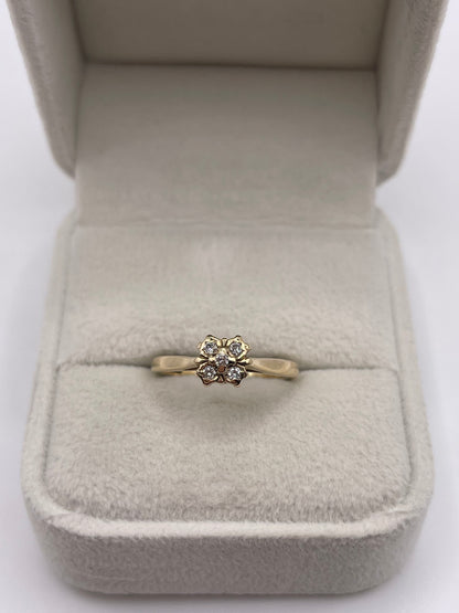 9ct gold diamond cluster ring