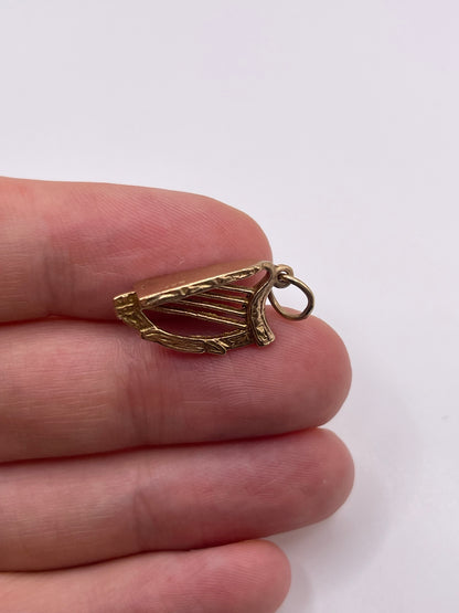9ct gold harp charm